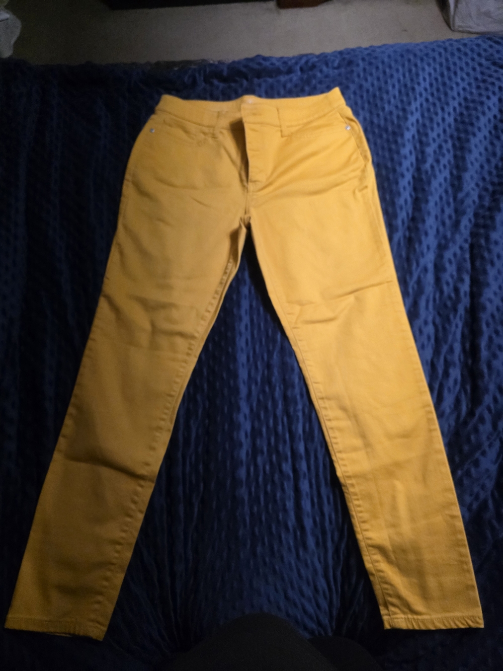 St. John’s Bay Women’s Size 12 Mustard Yellow Skinny Jeans Stretch Pants - Picture 3 of 5